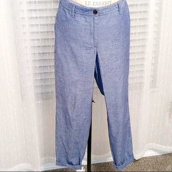 Talbot's Girlfriend Chino 100% Cotton Pants Women's 10 Light Blue Pockets EUC - Picture 5 of 15